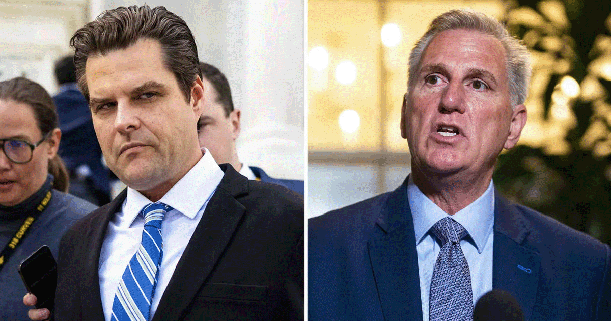 Hours After Gaetz Tries to Oust McCarthy - He's Stunned by Surprise Republican Move