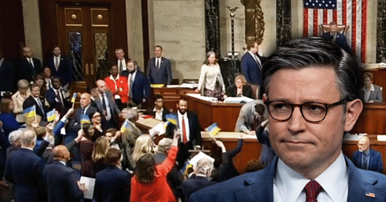Seconds After Dems Fly Ukraine Flag in House – Speaker Johnson Unloads 1 Perfect Hammer on Them